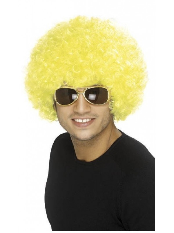 Perruque disco jaune Homme