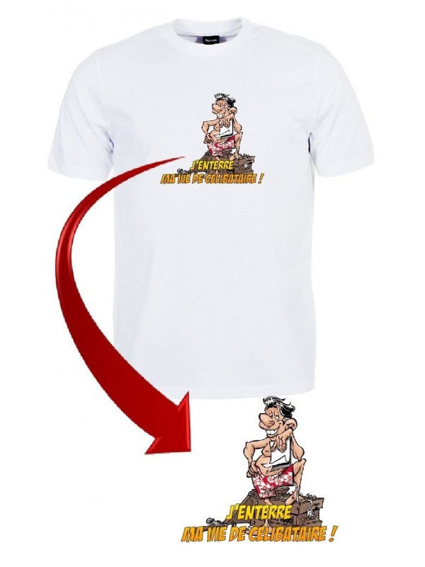 Tee shirt "Mister Marcel - J'enterre ma vie de célibataire !"