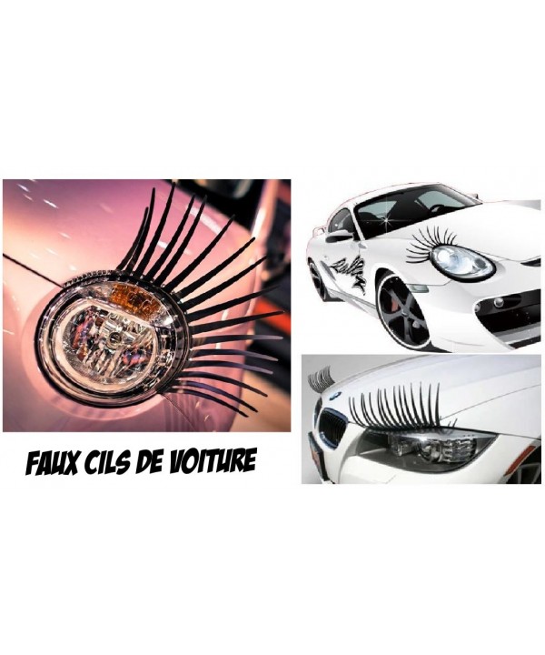 Autocollants Cils De Phare Voiture - Noir - 4 Pièces - PVC Flexible - Adhésif 3M - Décoratif Et Amusant