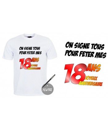 Tshirt 18 ans à signer