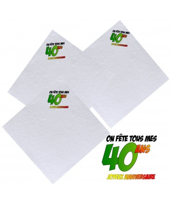 Serviette Anniversaire 40 ans - Serviette Papier 40 ans