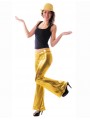 Pantalon disco femme doré
