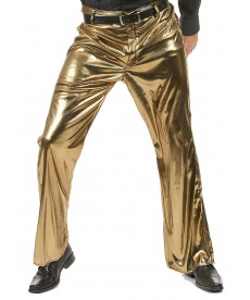 Pantalon disco homme or