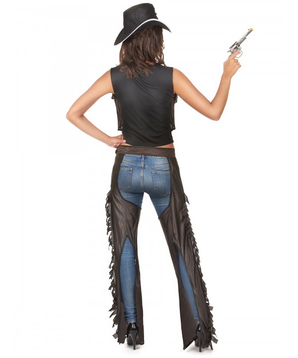 Déguisement Cowboy Homme - Gilet, Chapeau Et Foulard - Style Western Pour Halloween, Soirée, Carnaval