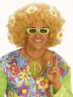 Perruque hippie fleurs