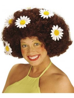 Perruque hippie fleurs