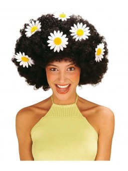Perruque hippie fleurs
