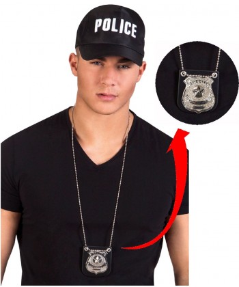 collier badge policier