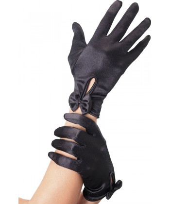 Gants noirs avec noeud