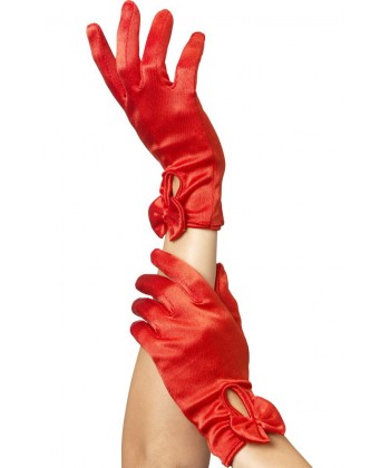 Gants rouges avec noeud