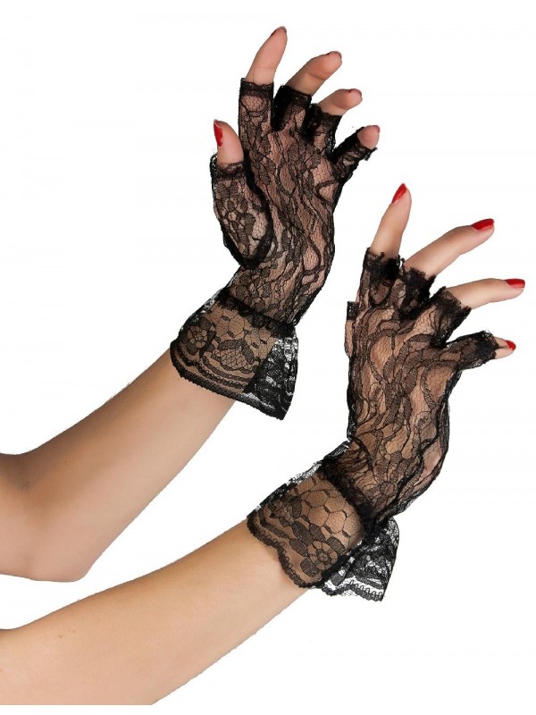 Gants noirs en dentelle