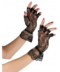 Gants noirs en dentelle