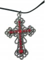 collier croix gothique rouge