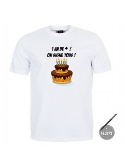 Tee shirt anniversaire à signer