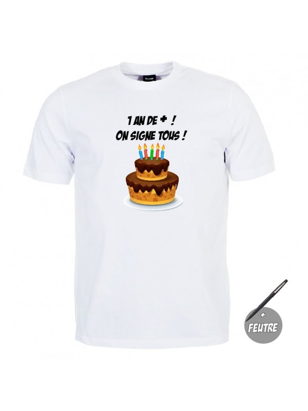 Tee shirt anniversaire à signer