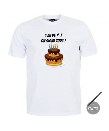 Tee shirt anniversaire à signer