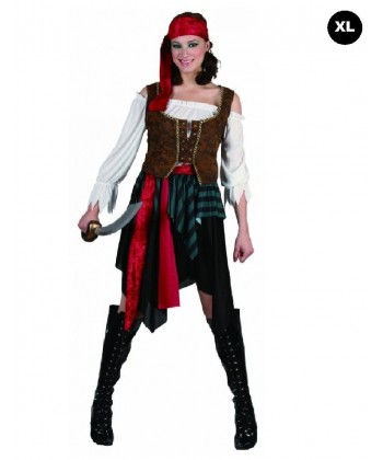 Long Black Pirate Des Caraïbes Déguisement Femme Costume Perruque 