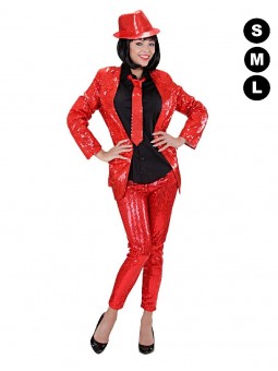 Leggins disco paillettes rouges