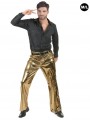 Pantalon disco homme or