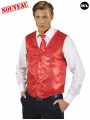 Gilet disco paillettes rouges