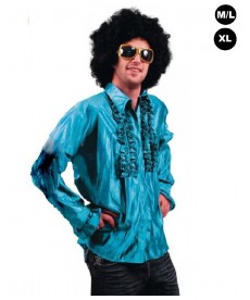 Déguisement "Chemise Disco bleue turquoise"