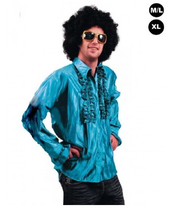 Déguisement "Chemise Disco bleue turquoise"