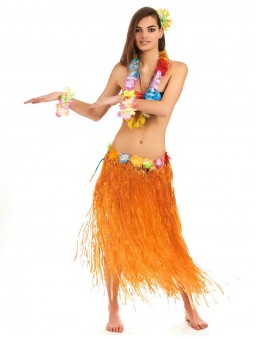 jupe hawai orange longue