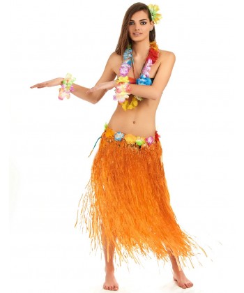 jupe hawai orange longue