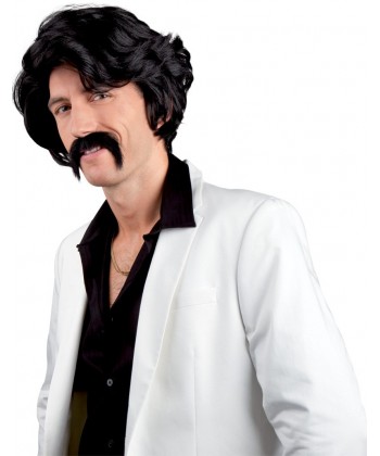 perruque disco homme avec moustache