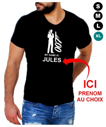 Tee shirt James Bond personnalisé