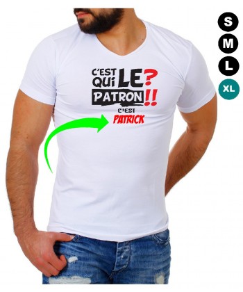 Tee shirt personnalisé C'est qui le Patron"