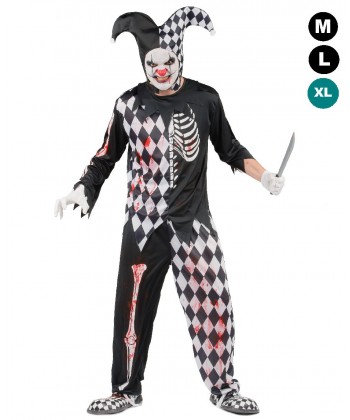 Déguisement halloween arlequin ensanglanté