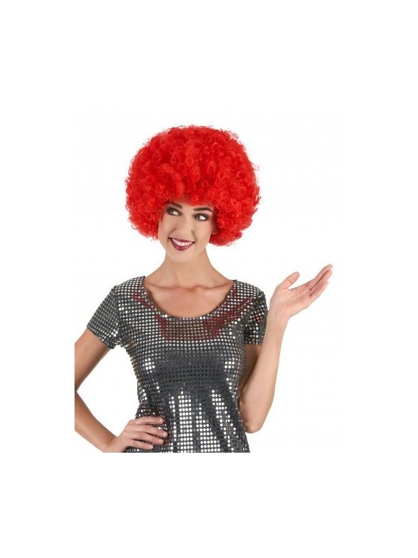 Perruque afro rouge