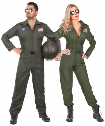 Top Gun Pilote Messieurs Costume nouveau-Messieurs Carnaval Déguisement Costume 