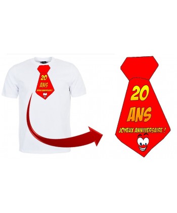 T-shirt anniversaire "Cravate 20 ans"