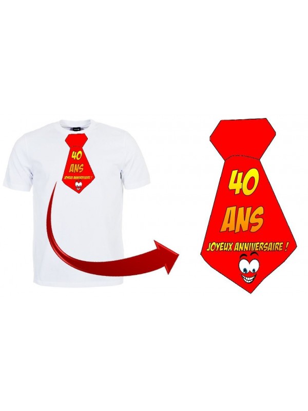 T-shirt anniversaire "Cravate 40 ans"