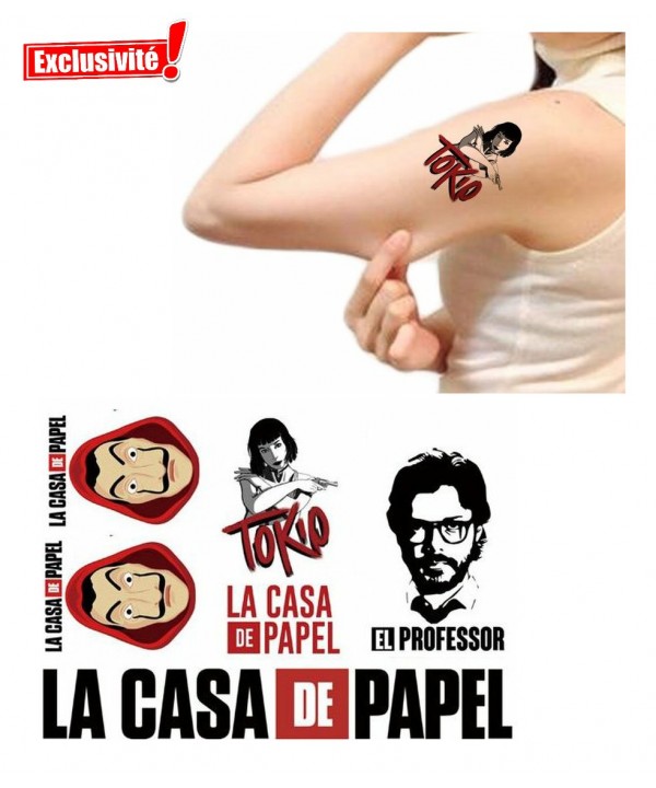 tatouage temporaire casa de papel