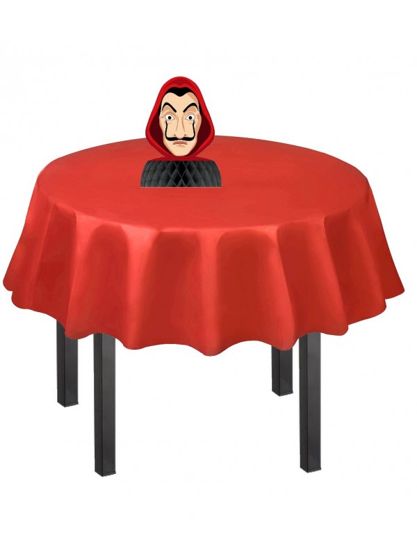 Nappe ronde Casa de papel rouge