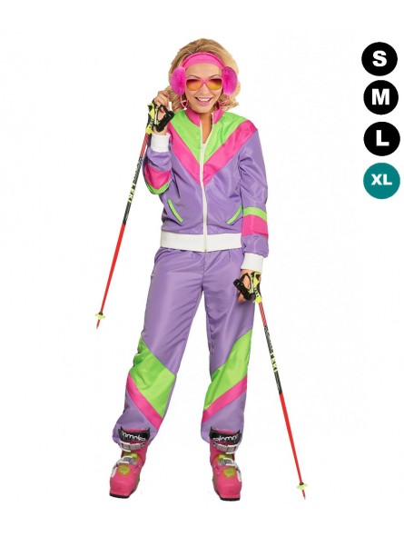 Costume de ski des années 80 pour femmes 