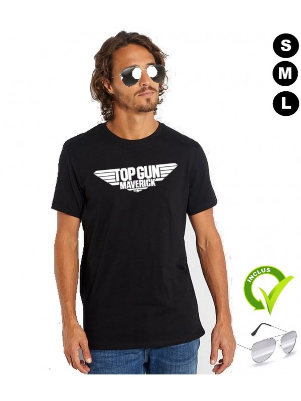 Déguisement Tshirt TOP GUN avec lunettes