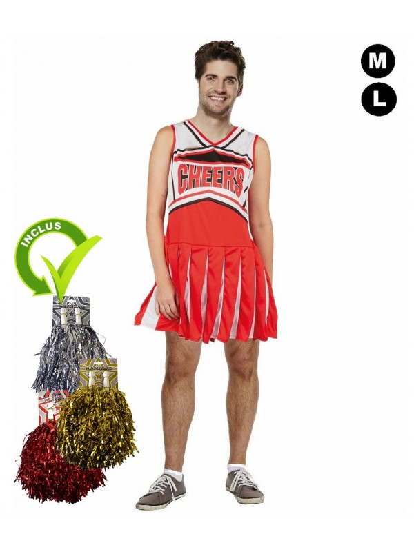 Pompons rouges (paire) Cheerleader Cheerleading Cheer Pom Pom Femmes Filles  