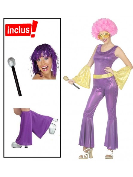 Set de déguisement Disco violet