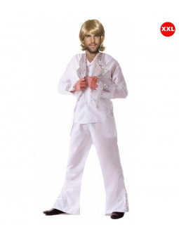 Déguisement de Claude François blanc grande taille (XXL)