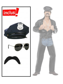 Set déguisement "Village people" Policier