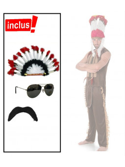 Set déguisement "Village people" - Indien