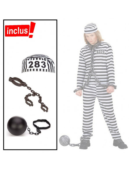 Set déguisement Prisonnier - Bagnard