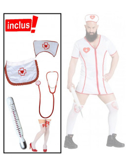 Set déguisement Infirmière homme
