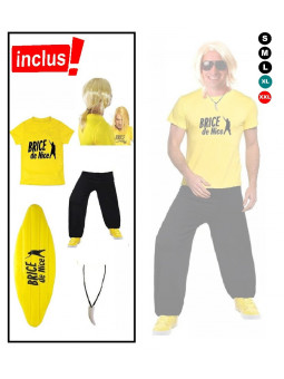 déguisement complet Brice de nice avec perruque, surf et collier