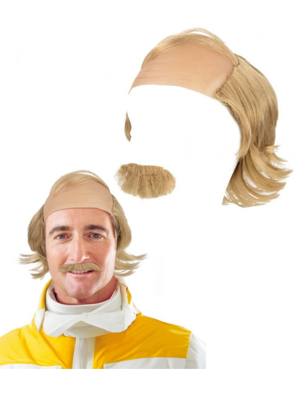 Perruque Jean Claude Dusse avec moustache