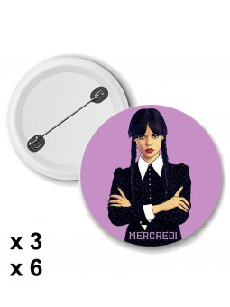 Badges Mercredi Addams